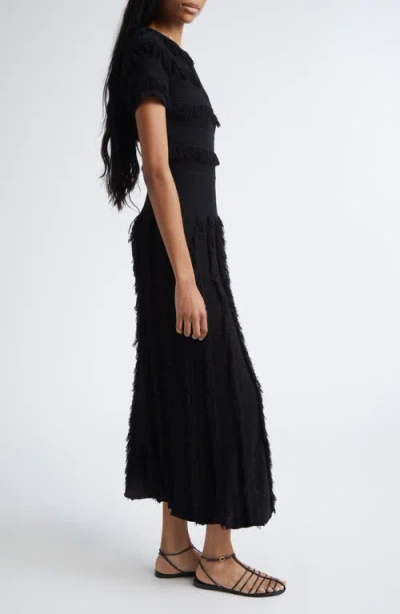 Max Mara Sleeveless Geometric-print Jersey Midi Dress In Black