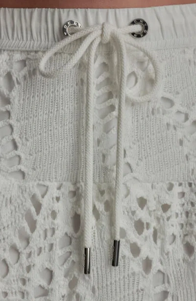 Dkny Crochet Leaf Midi Skirt In Gray