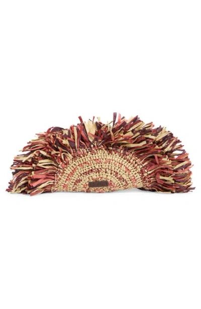 Sam Edelman Lily Straw Clutch In Red