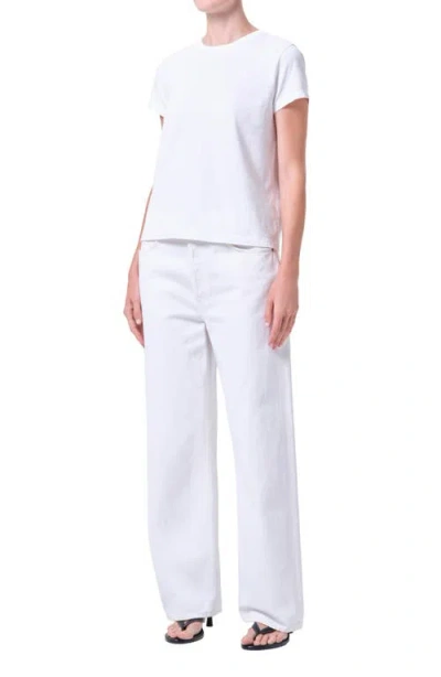 Agolde Long Line Adine Tee In White