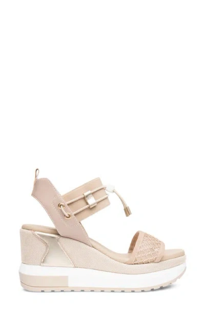 Nerogiardini Bungee Platform Wedge Sandal In Neutral
