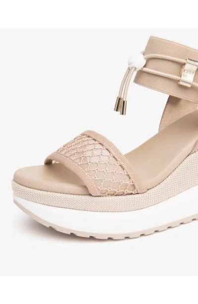 Nerogiardini Bungee Platform Wedge Sandal In Neutral