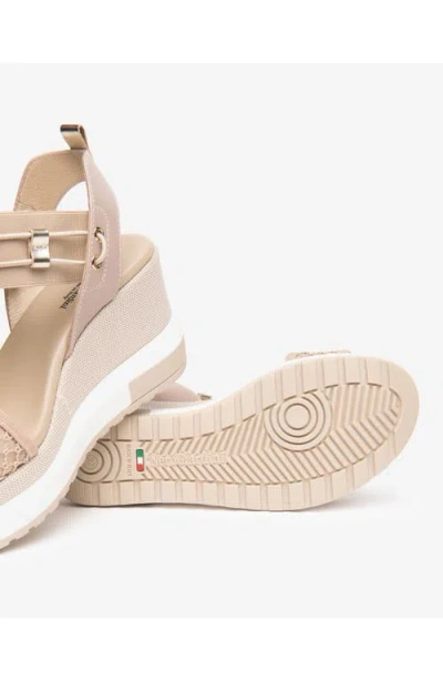 Nerogiardini Bungee Platform Wedge Sandal In Neutral