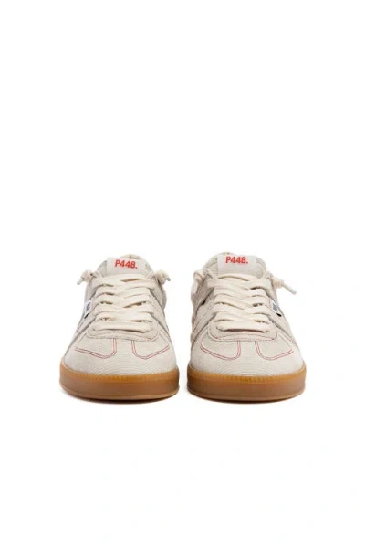 P448 Baskets Monza En Cuir In Neutral