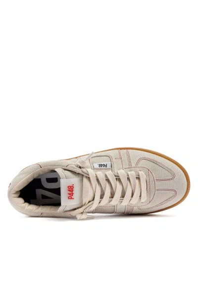 P448 Baskets Monza En Cuir In Neutral