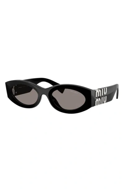 Miu Miu 54mm Rectangular Sunglasses In Black