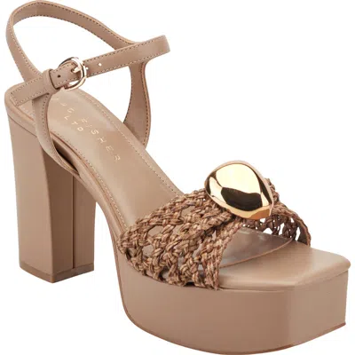 Marc Fisher Ltd Cabell Ankle Strap Platform Sandal In Neutral