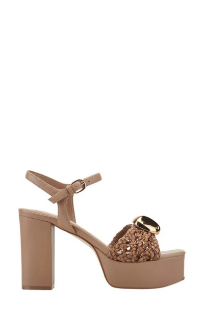 Marc Fisher Ltd Cabell Ankle Strap Platform Sandal In Neutral