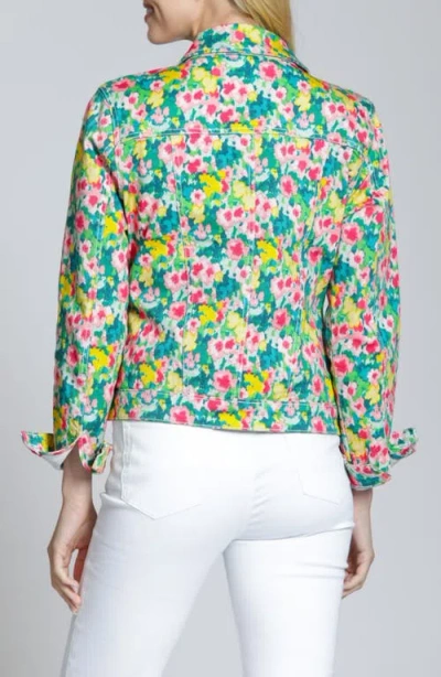 Apny Print Denim Jacket In Multi