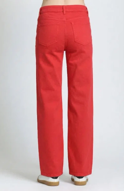 Apny Mini Bootcut Jeans In Red