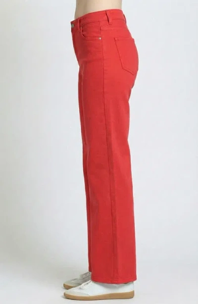 Apny Mini Bootcut Jeans In Red