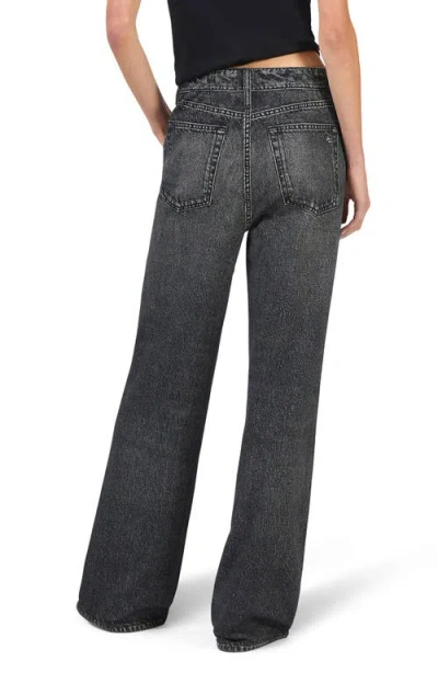 Rag & Bone Rb Miramar Side Stripe High Waist Wide Leg Cotton Terry Sweatpant Track Pants In Black