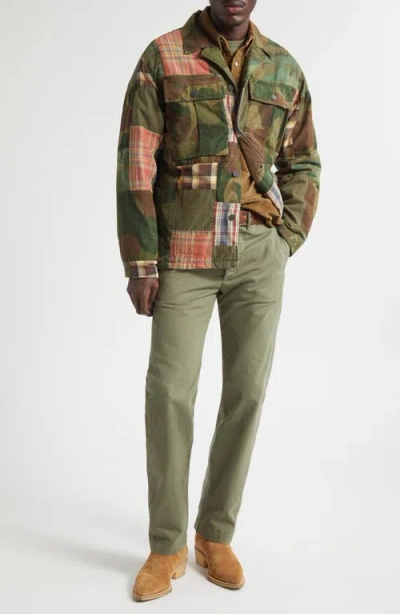 Double Rl Padded Patchwork Overshirt In Multi