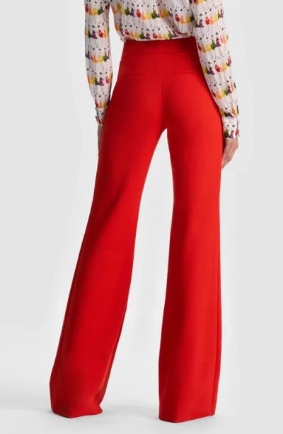 Alice And Olivia Deanna High-waisted Bootcut Trousers In Red