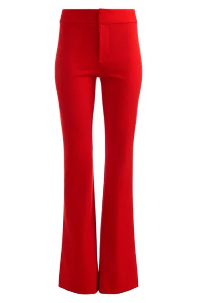 Alice And Olivia Deanna High-waisted Bootcut Trousers In Red