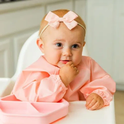Tiny Twinkle Mess-proof/waterproof 2-pack Long-sleeve Bib In Pink