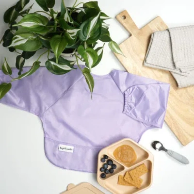 Tiny Twinkle Mess-proof/waterproof 2-pack Long-sleeve Bib In Green