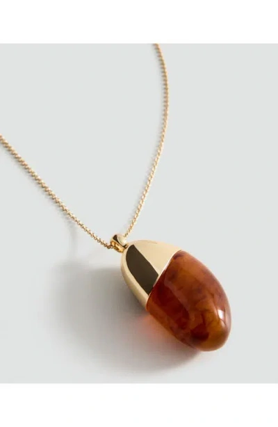 Mango Resin Pendant Necklace In Pattern