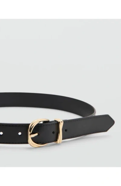 Mango Oval Buckle Belt In Black