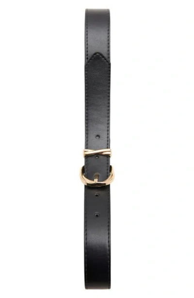 Mango Oval Buckle Belt In Black