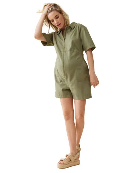 Ingrid & Isabel Utility Romper In Green