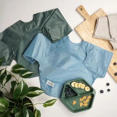 Tiny Twinkle Mess-proof/waterproof 2-pack Long-sleeve Bib In Multi