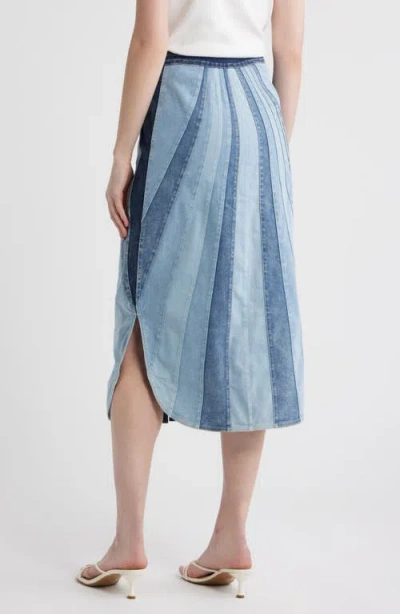 Love The Label Apolline Denim Midi Skirt In Blue