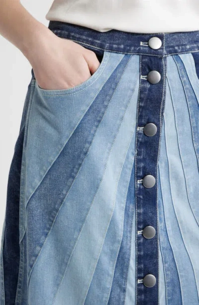 Love The Label Apolline Denim Midi Skirt In Blue