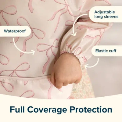 Tiny Twinkle Mess-proof/waterproof 2-pack Long-sleeve Bib In Red