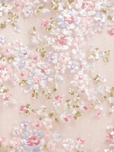 Needle & Thread Dream Garland Puff Sleeve Ankle Gown In Neutral