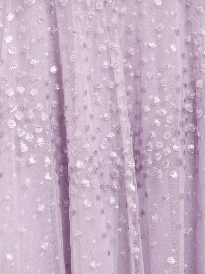 Needle & Thread Scallop Sequin V-neck Ankle Gown In Purple