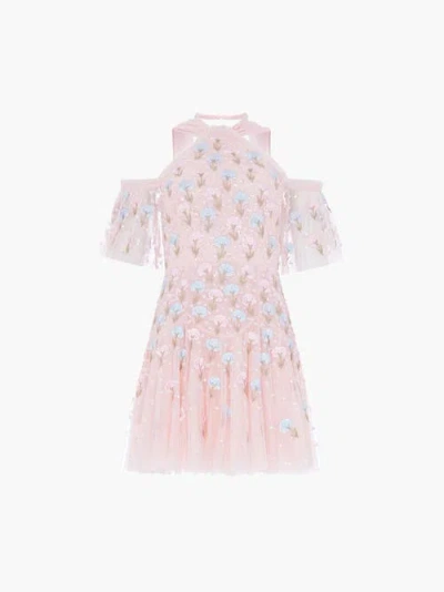 Needle & Thread Dandelion Ditsy Halter-neck Micro Mini Dress In Pink