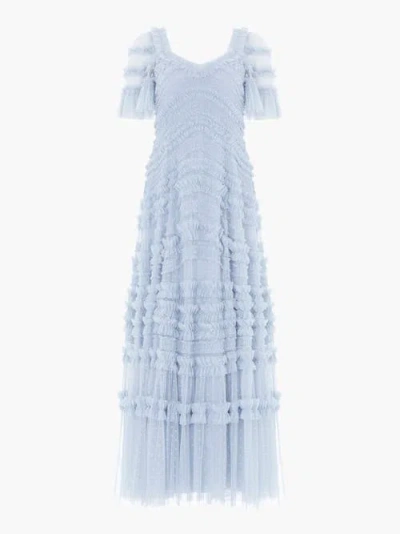 Needle & Thread Amara Ruffle Gown In Blue