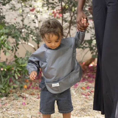 Tiny Twinkle Mess-proof/waterproof 2-pack Long-sleeve Bib In Green