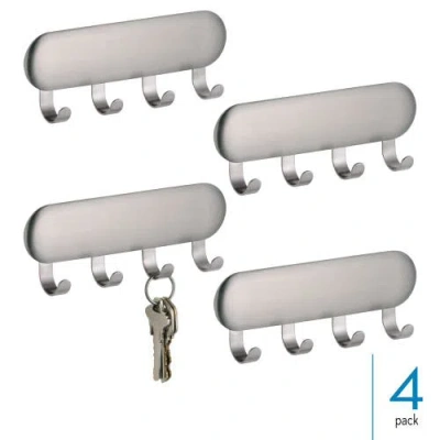 Idesign Self-adhesive Key Rack With 4 Hooks In Silver