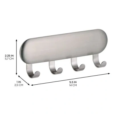 Idesign Self-adhesive Key Rack With 4 Hooks In Silver