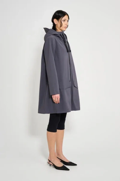 Stutterheim Mosebacke Patch Matte Raincoat In Gray