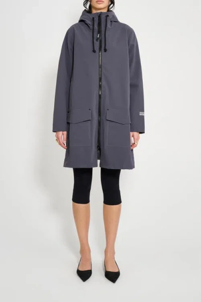 Stutterheim Mosebacke Patch Matte Raincoat In Gray