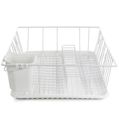 Megachef 17.5 Inch White Single Level Dish Rack With 14 Plate ...