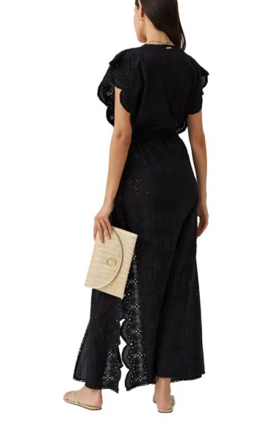 Melissa Odabash Talitha Eyelet Embroidered Cover-up Dress In Black