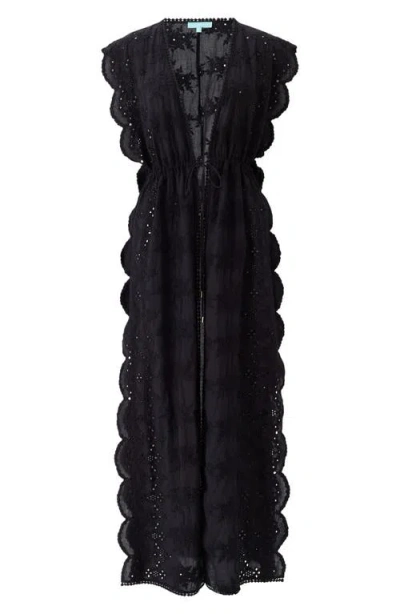 Melissa Odabash Talitha Eyelet Embroidered Cover-up Dress In Black