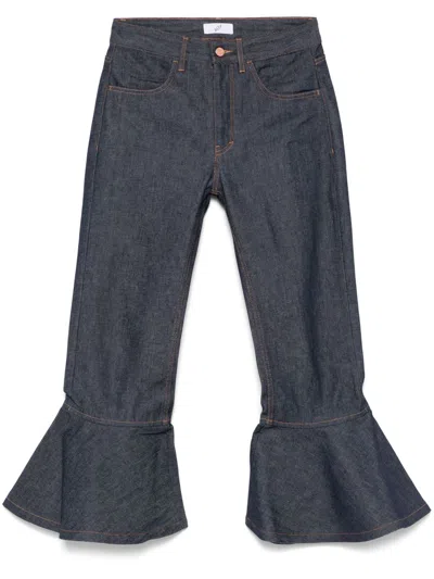 Bite Studios Flared Petal Leg Jeans In Blue