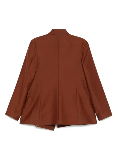 Bite Studios Open Blazer In A Luxurious Wool And Silk Blend In Burgundy