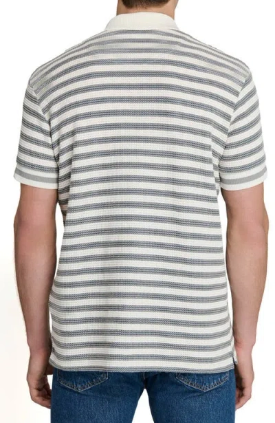 Construct Slim Fit Short Sleeve Stripe Polo In Gray