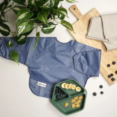 Tiny Twinkle Mess-proof/waterproof 2-pack Long-sleeve Bib In Blue