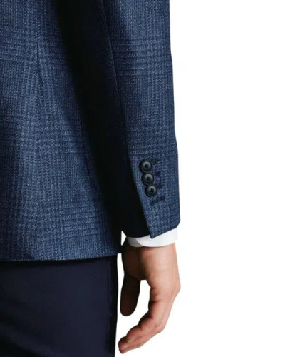 Charles Tyrwhitt Wool Twill Silk Jacket In Blue