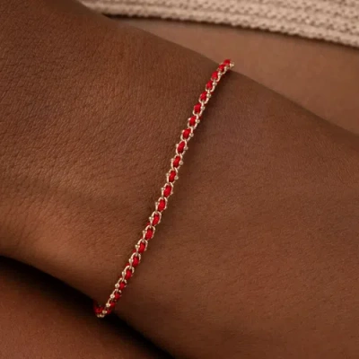 Karma And Luck Harmony Bound Red String Bracelet In Red