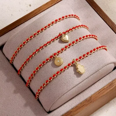 Karma And Luck Harmony Bound Red String Bracelet In Red