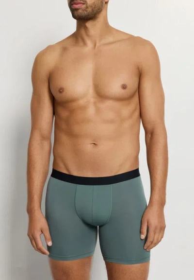 Hanro Micro Touch Long Boxer Brief In Blue