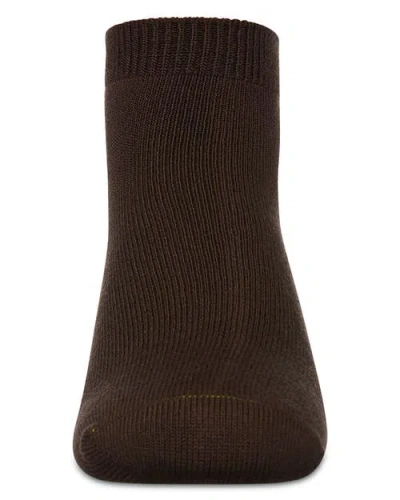 Memoi Basic Silky-soft Gauge Ankle Sock In Brown